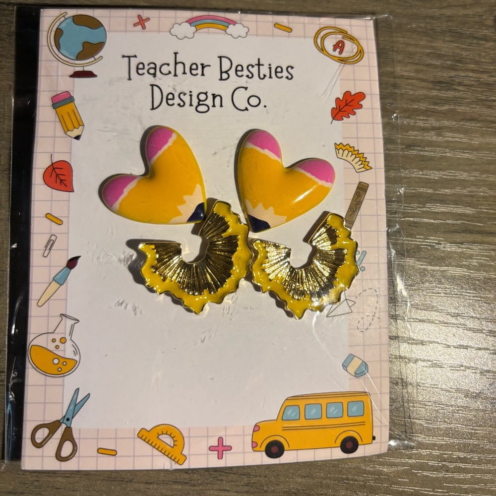 Teacher Besties Design Co Pencil & Pencil Shaving Earring set ✏️ NEW!